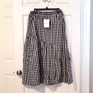 NWT Who What Wear Gingham Midi Skirt